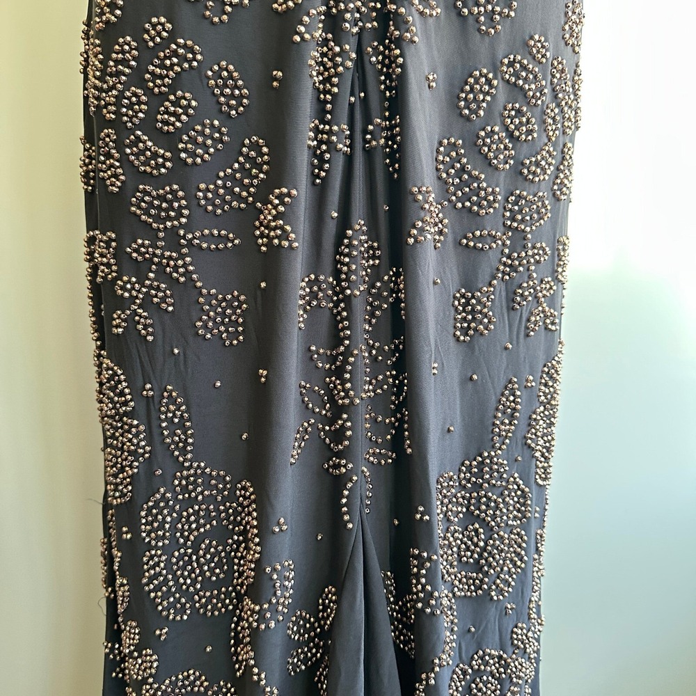 Betsy & Adam Beaded Gown Cognac Black Tie Formal MOTB Gala Old Money Elegant 14W - Picture 10 of 14